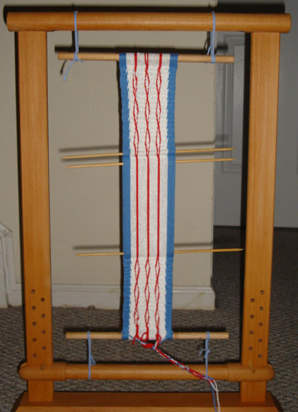 Coptic sprang on loom