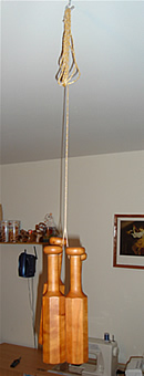 Trim in process of being woven