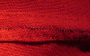 period seaming- seam pulled flat inside